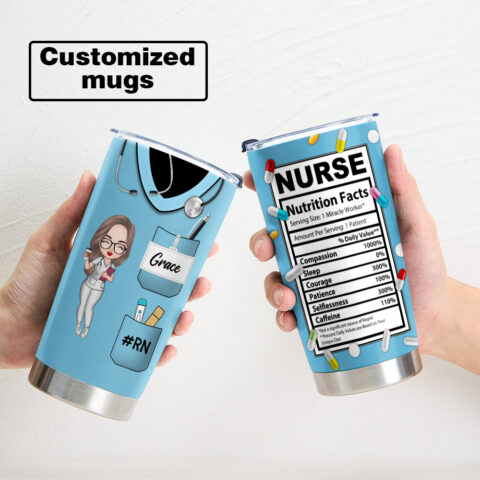 One of One, Just Like Them: Custom Nursing Tumblers With Text and Accessories Medical