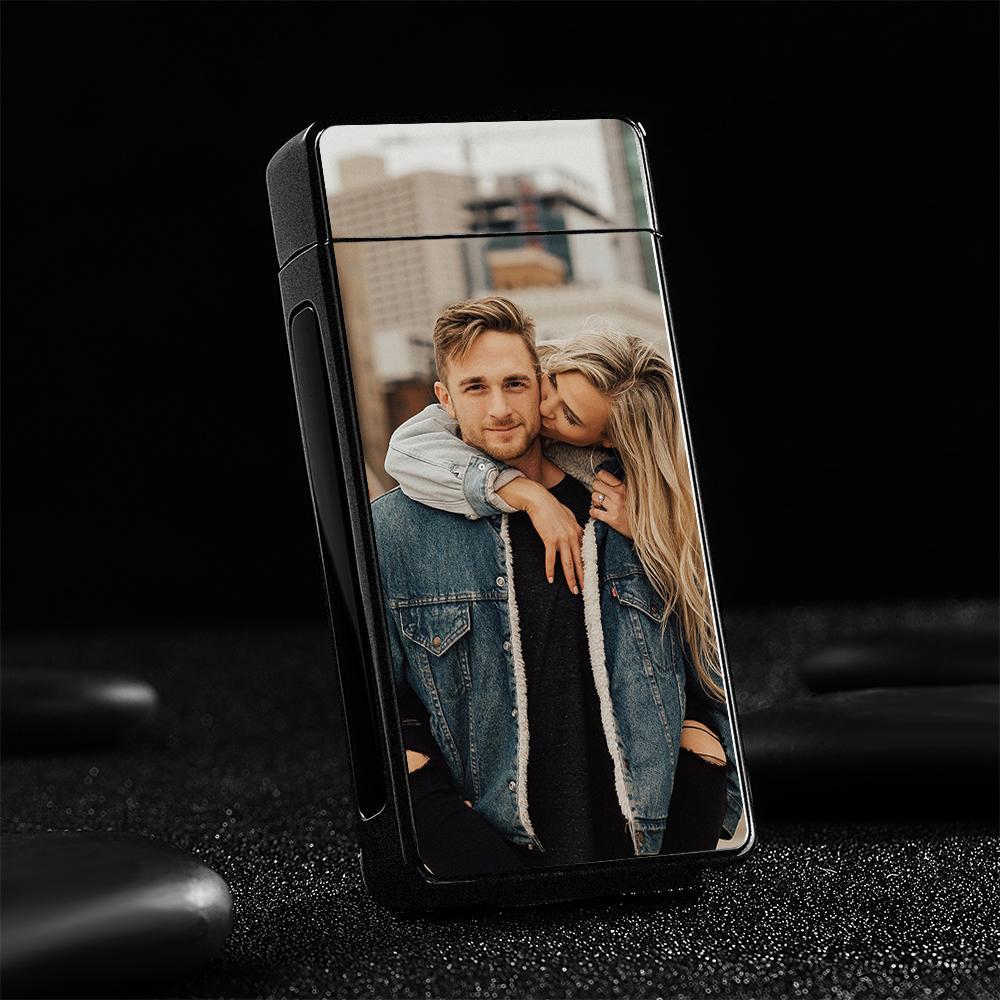 Not Available in Stores: Photo Engraved Lighter Electric Lighter Black Scrub