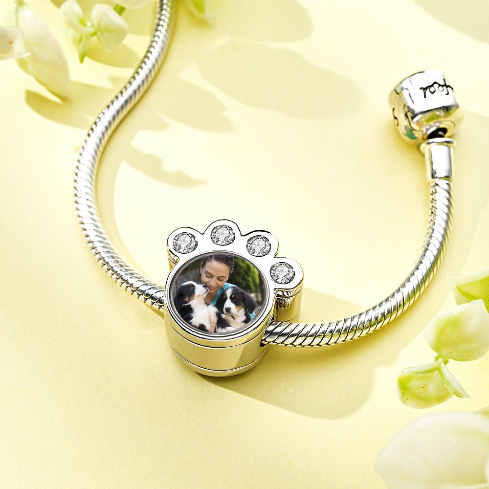 Stop Scrolling – This Is The One: Personalized Paw Photo Charm of Bracelet Custom