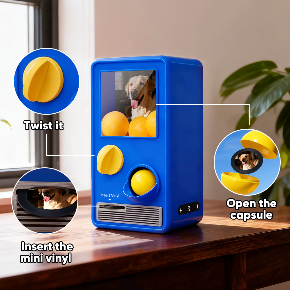 Personalized Music and Photo Music Gachapon Machine Custom Song Mini Record
