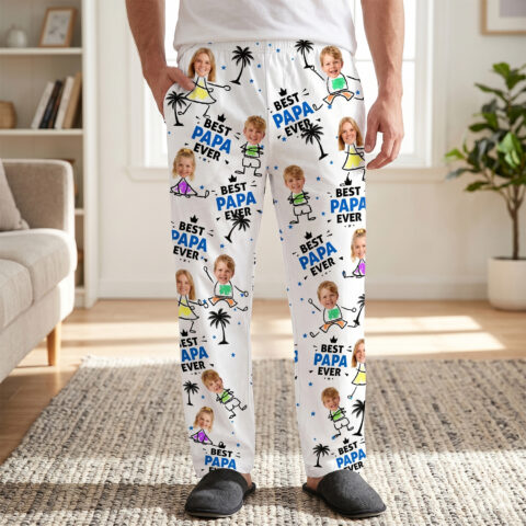 Personalized Photo Lounge Pants for Dad – Best Dad Ever Father’s