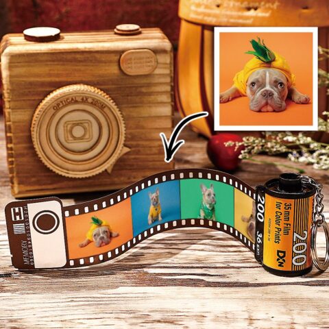 5 Pics Custom Photo Camera Roll Keychain with Pictures Customized Photo