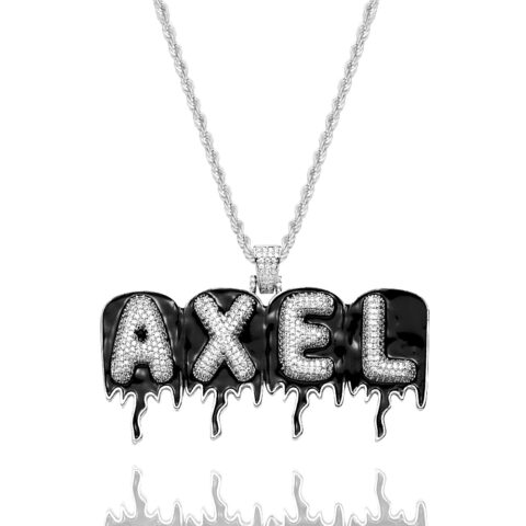 Custom Men’s Name Necklace Hip Hop Oil Drop Letter Necklace Street