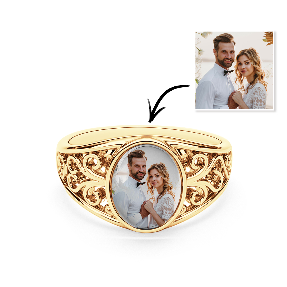 Custom Cutout Photo Rings Personalized Photo Jewelry Valentine’s Day