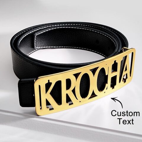 Custom Square Frame Name Belt Buckle with Free Belt