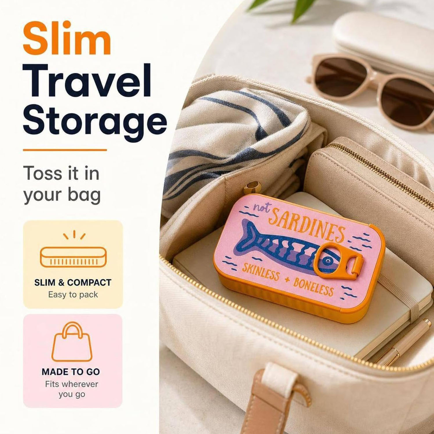 Fish Can Travel Jewelry Box – Cute Portable Jewelry Organizer Case