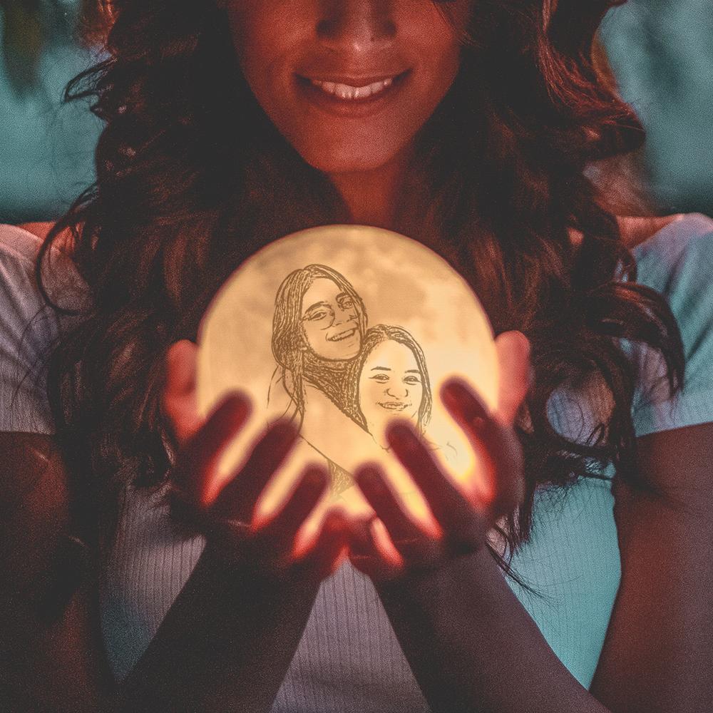 Photo Moon Lamp, Custom 3D Photo Light