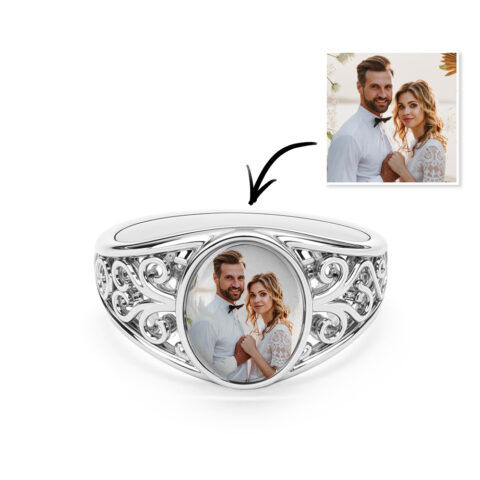 Custom Cutout Photo Rings Personalized Photo Jewelry Valentine’s Day