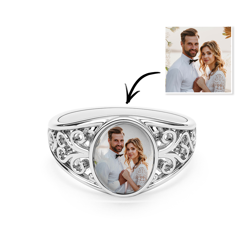 Custom Cutout Photo Rings Personalized Photo Jewelry Valentine’s Day