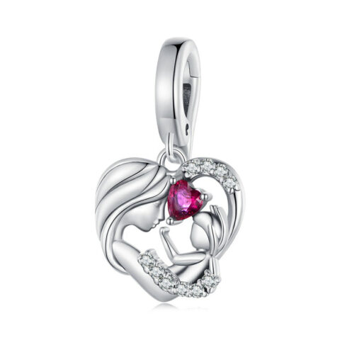 Open Slowly. Tears Likely.: Mother and Child Hug Opening and Closing Buckle Dangle Charm