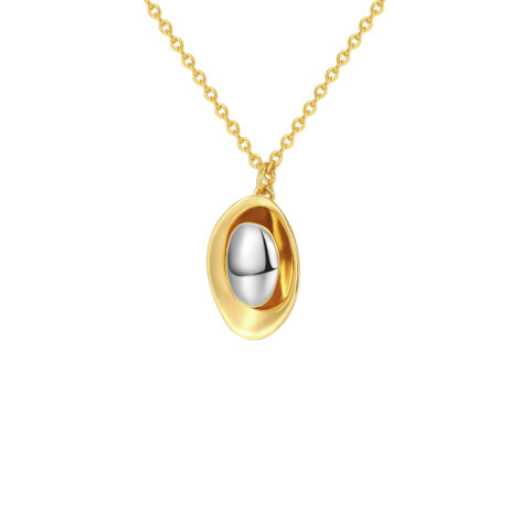 The gift that gets remembered long after the wrapping paper: Avocado Shell Two-Tone Necklace