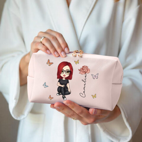 Everyday carry, personally theirs: Personalized Cartoon Character Makeup Bag with Birth