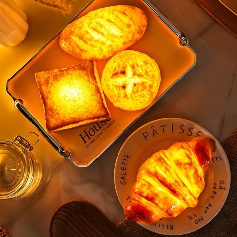 Croissant Bread Lamp Battery Powered LED Light New Home Gifts Housewarming