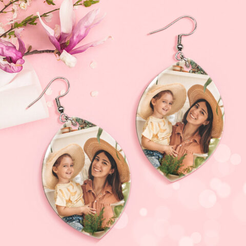 Guaranteed Happy Tears: Custom Photo Earrings Acrylic Earrings Personalized Oval