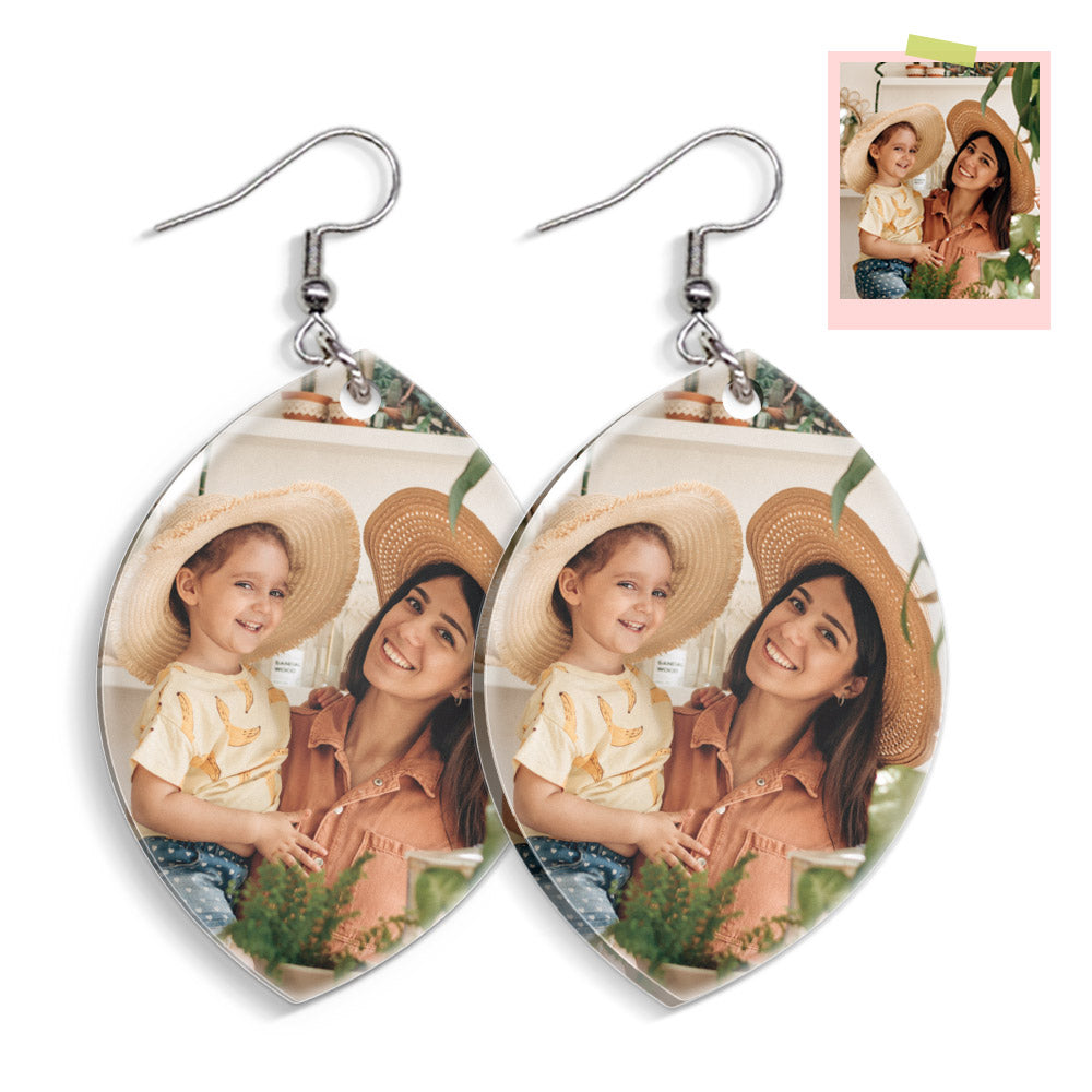 Guaranteed Happy Tears: Custom Photo Earrings Acrylic Earrings Personalized Oval