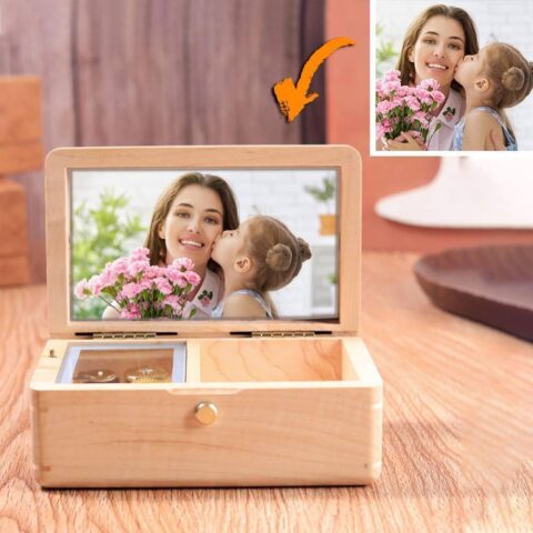 The desk upgrade that means something: Custom Photo Music Box Wooden Music Box Best