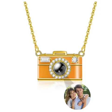 Personalized Photo Necklace Projection Gem Camera Necklace Anniversary