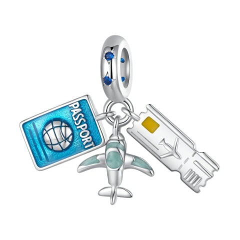 Open Slowly. Tears Likely.: Travel Plane Dangle Charm Silver