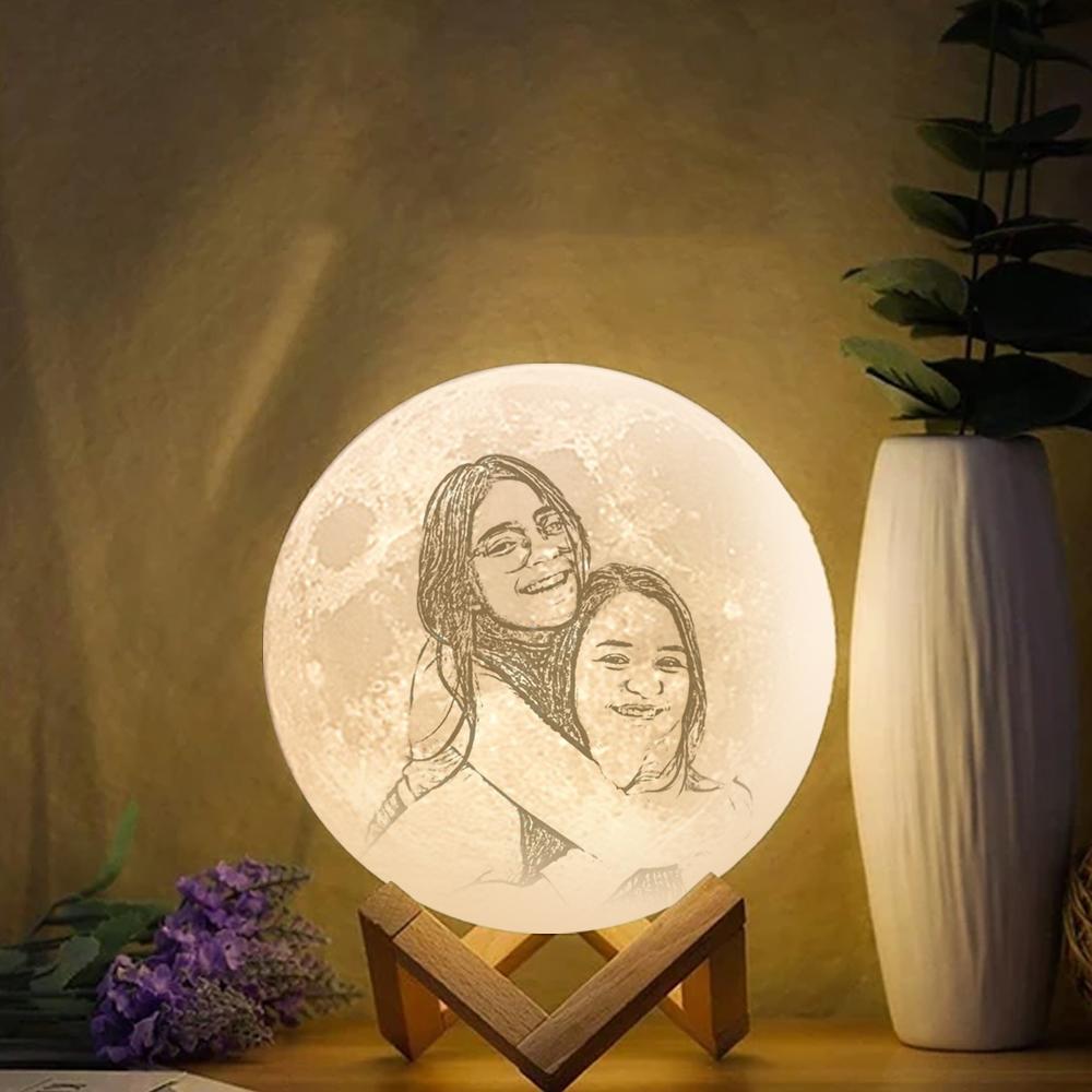 Photo Moon Lamp, Custom 3D Photo Light