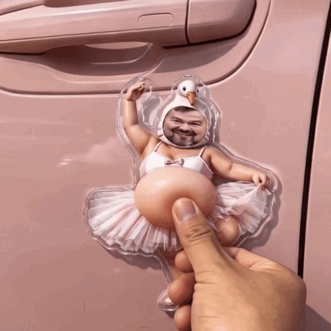 Custom Face Dad Squishy Belly Anti-collision Acrylic Sticker – Personalized Photo