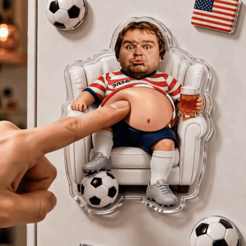 Made for One Person Only: Custom Face Football Fan Squishy Belly Sticker 2-Pack –