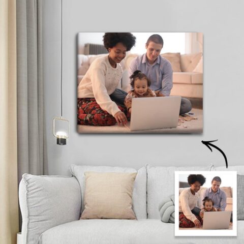 Custom Canvas Prints Personalized Photo Custom Oil Painting Gifts with Frame