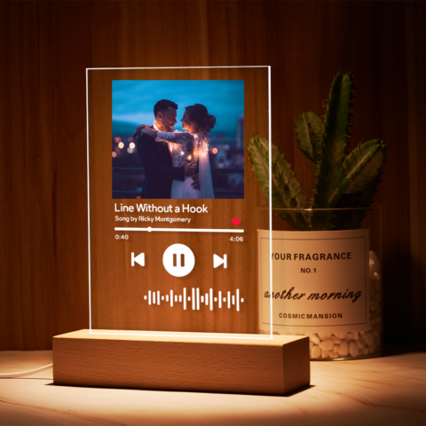 Guaranteed Happy Tears: Custom Music Glass Music Plaque Night Light Music Code Lamp
