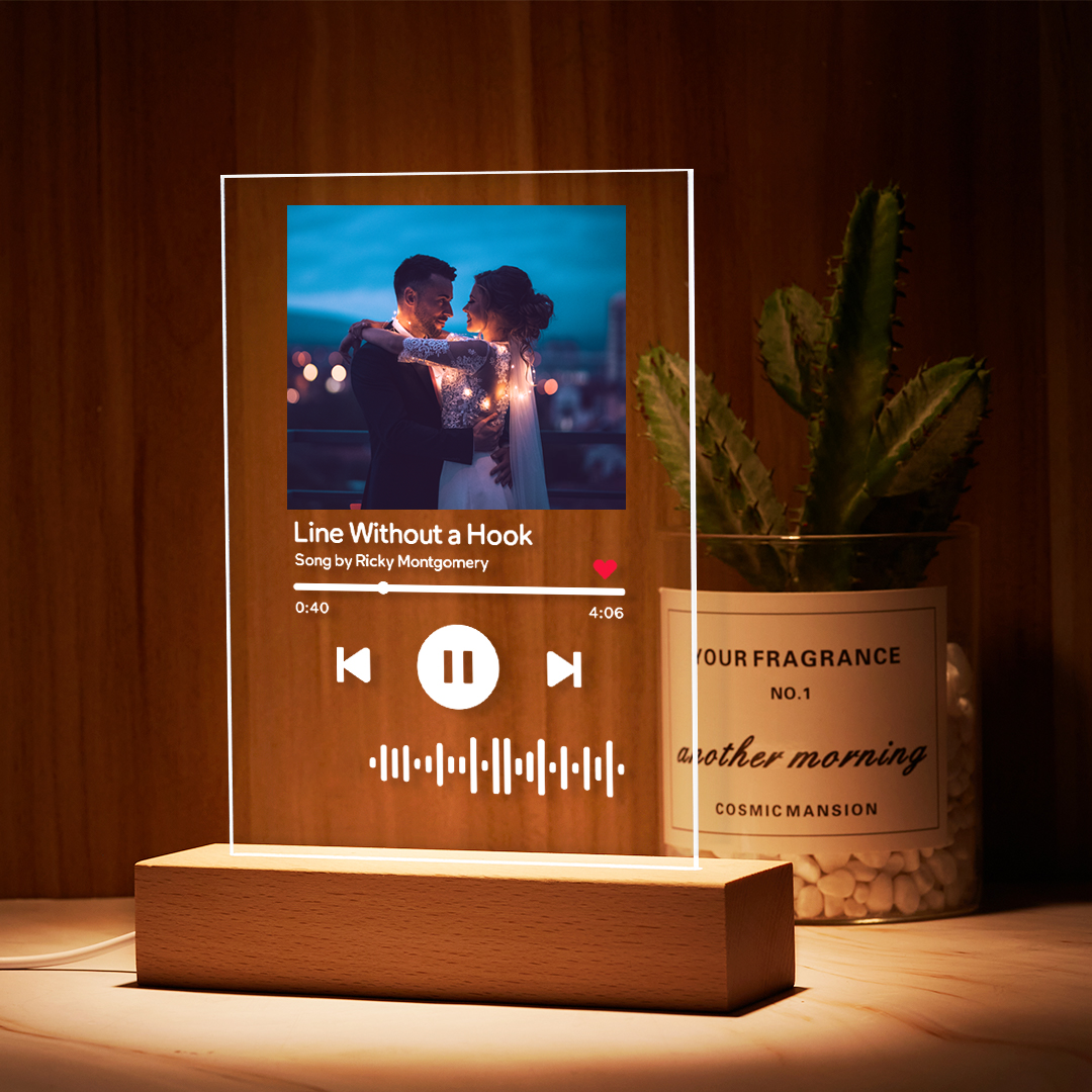 Guaranteed Happy Tears: Custom Music Glass Music Plaque Night Light Music Code Lamp