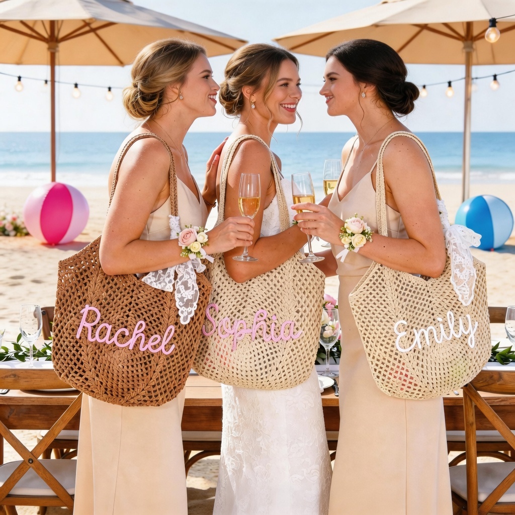 Everyday carry, personally theirs: Personalized Crochet Beach Bag with Custom Name