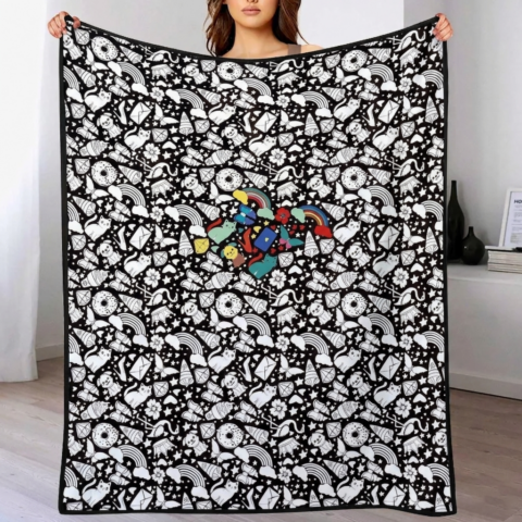 DIY Drawing Blanket (Optional 24-Color Marker Set) Create Your Art Blanket