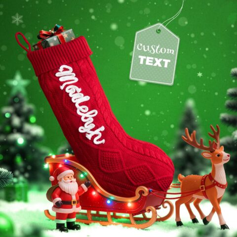 Custom Christmas Stockings Knitted Christmas Stockings with Name Christmas Family Stockings
