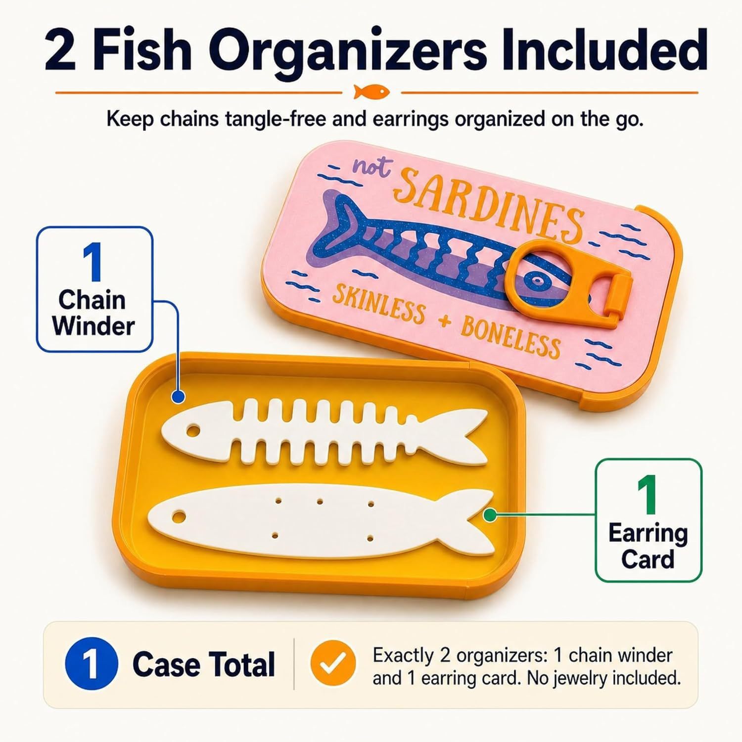 Fish Can Travel Jewelry Box – Cute Portable Jewelry Organizer Case