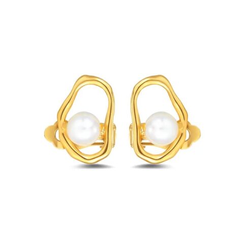 Growth Ring Collection Monocyclic Ring Pearl Ear Clip