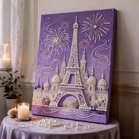 DIY Pearl Painting Kit with Frame and Beginner-Friendly Craft Set, Elegant