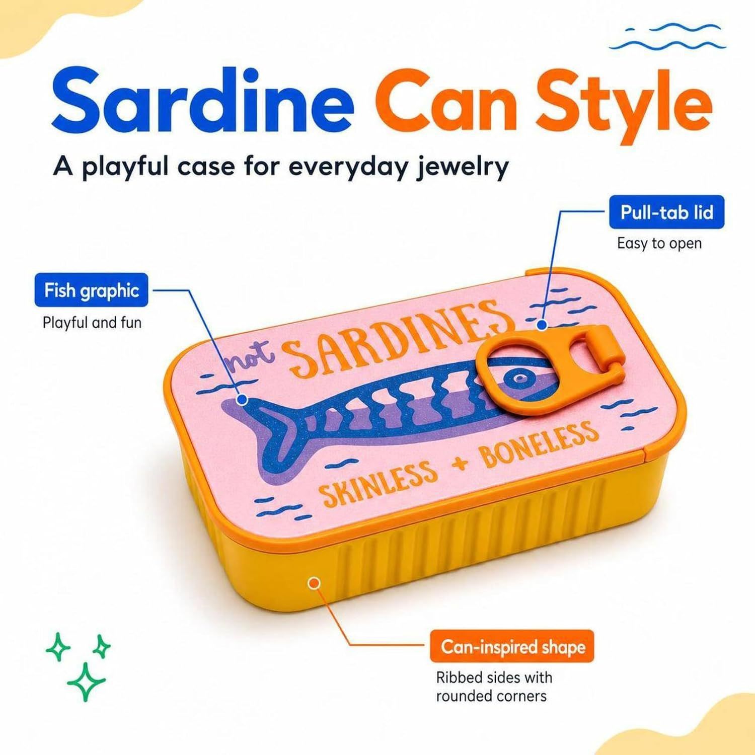Fish Can Travel Jewelry Box – Cute Portable Jewelry Organizer Case