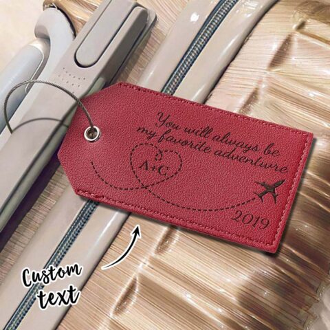 Open Slowly. Tears Likely.: Personalized Engraved Leather Luggage Tag Creative Airplane
