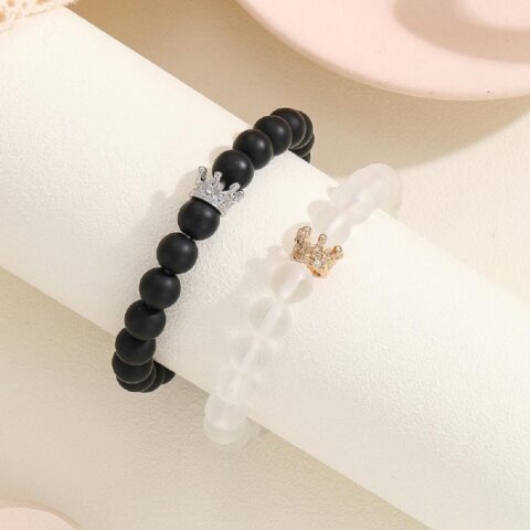 A circle of memories around their wrist: Magnetic Couple Crown Bracelet Set Valentine’s