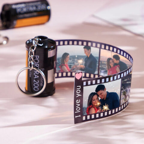 Custom Text For The Film Roll Keychain Personalized Picture Keychain