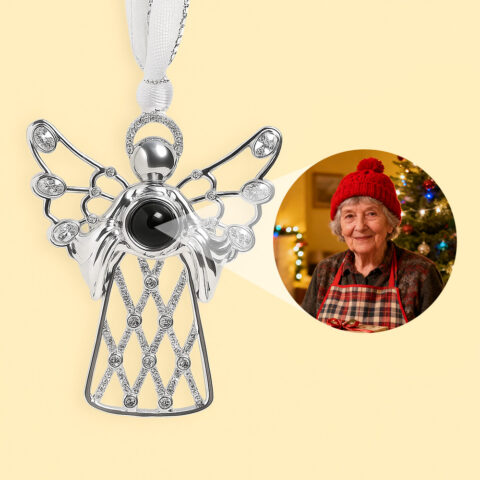 Personalized Angel Embrace Photo Ornament Projection Gem Ornament Christmas Tree Ornament