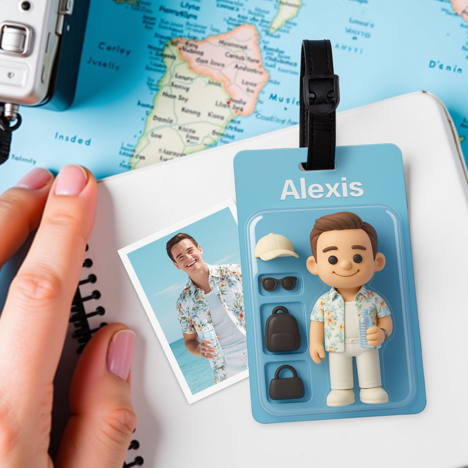 Fully Body Custom 3D Effect Cartoon Character Traveling Luggage Tag