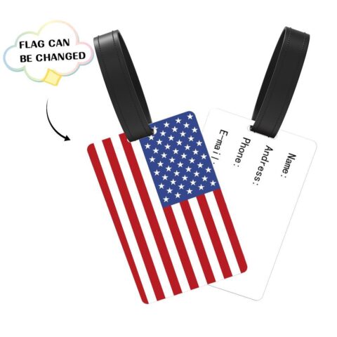 The gift that gets remembered long after the wrapping paper: Custom USA Flag Luggage Tag
