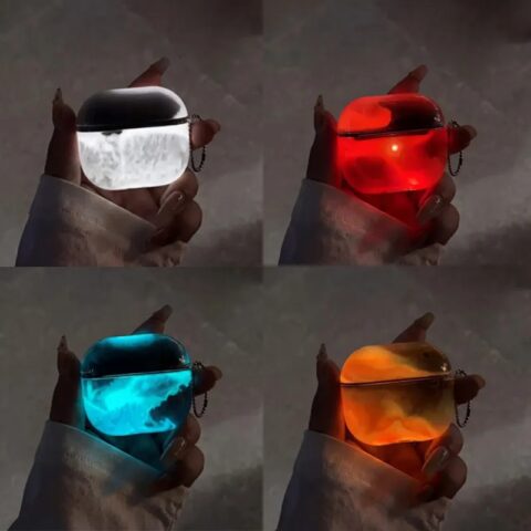 Custom Name Liquid Glitter AirPods Case Glow in the Dark Quicksand