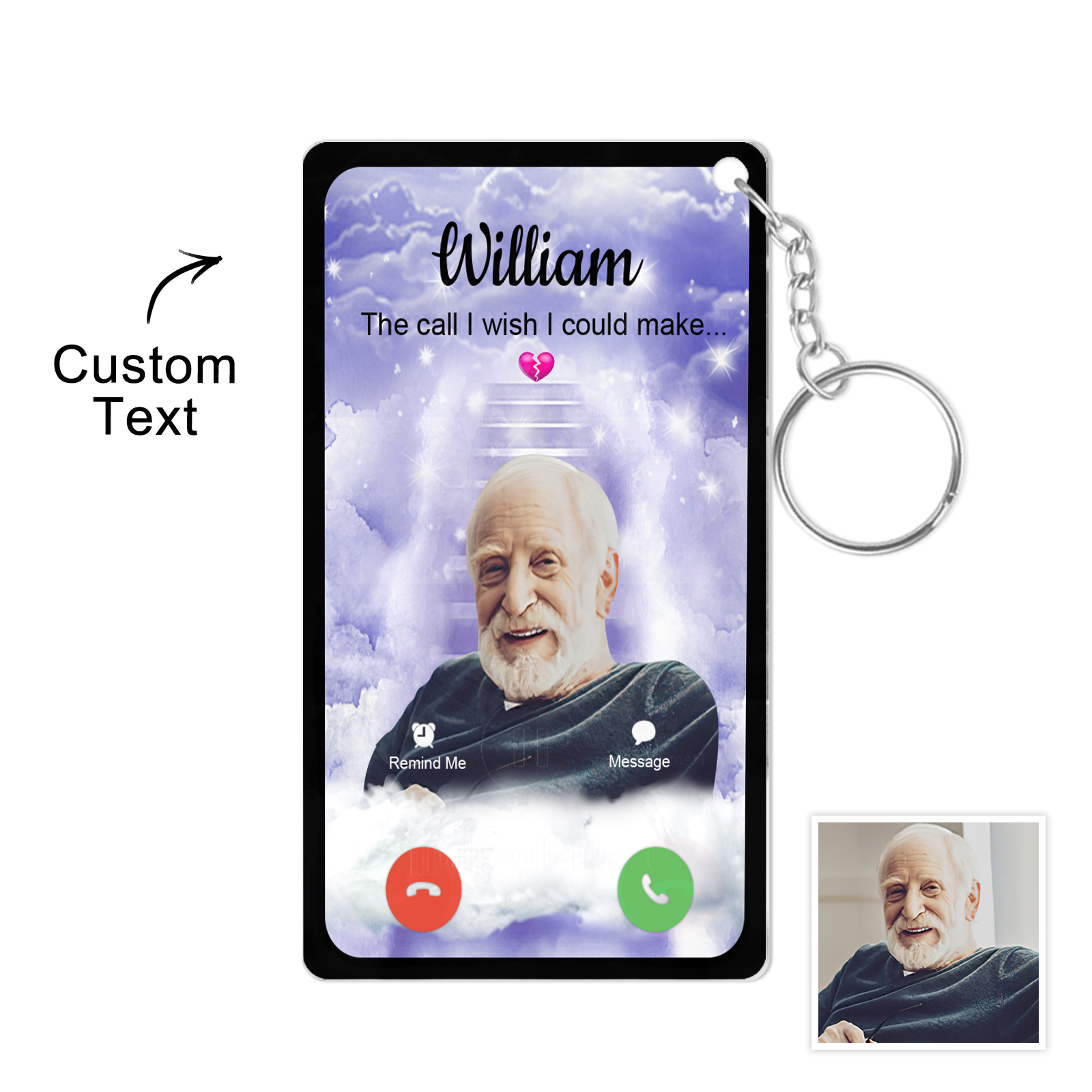 Personalized Acrylic Keychain The Call I Wish I Could Take Memorial