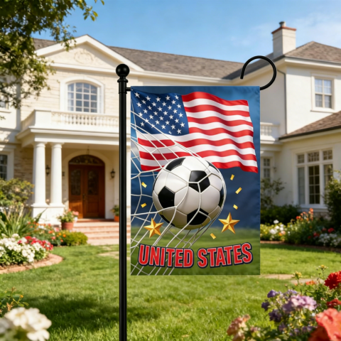 2026 Football Fever Soccer Garden Flag – Personalized USA Football Decorative