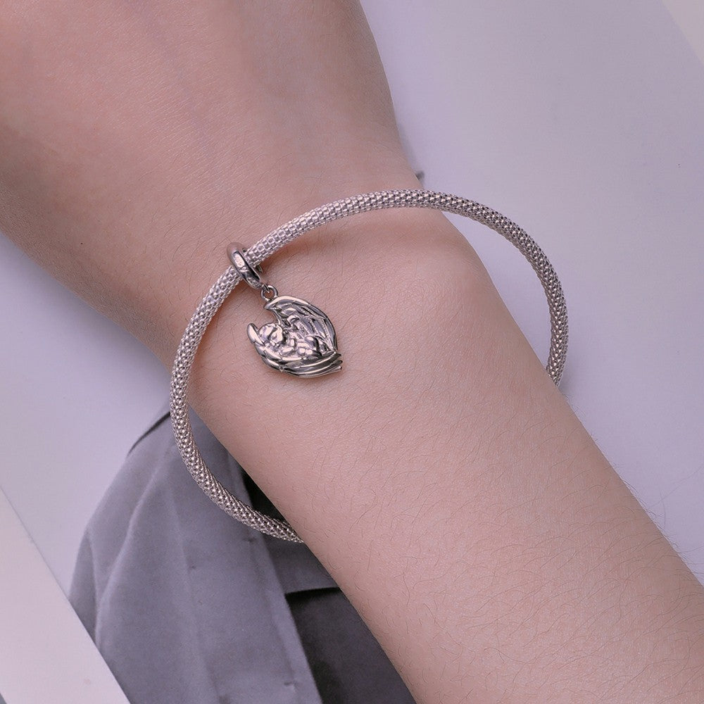 The One That Makes Them Cry: Angel Baby Dangle Charm Silver