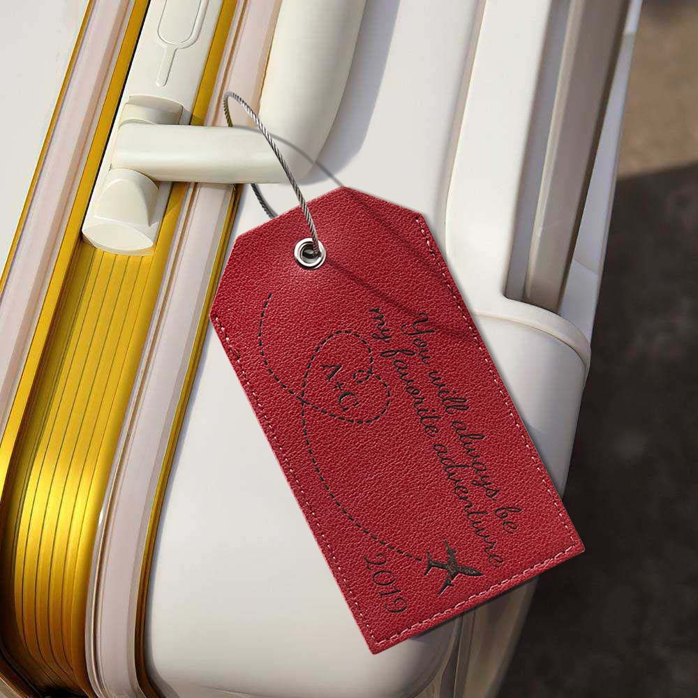 Open Slowly. Tears Likely.: Personalized Engraved Leather Luggage Tag Creative Airplane