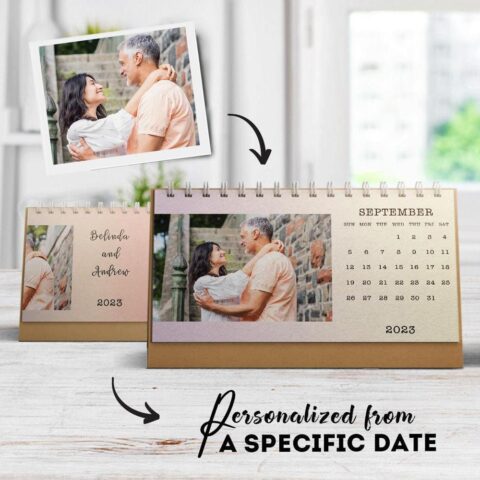 Made for one person in the world – them: Custom Calendar 2023 Desk Calendar Gifts for Couple