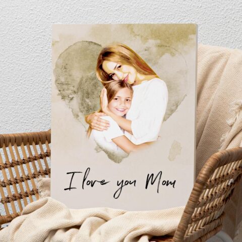 Custom Wall Art Watercolor Photo Aquarelle Oil Painting Frameless for Mother’s