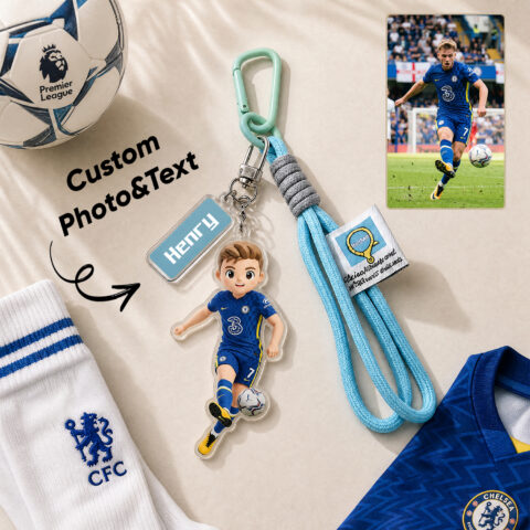 Stop Scrolling – This Is The One: Custom Photo Cartoon Portrait Keychain Custom Name Bag