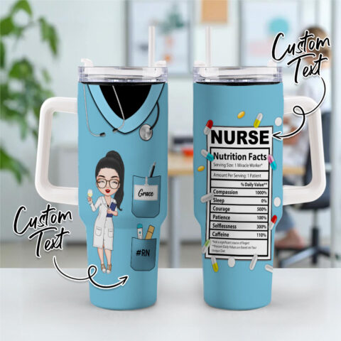 Custom Nurse Personalized Custom 40 Oz Stainless Steel Tumbler Medical